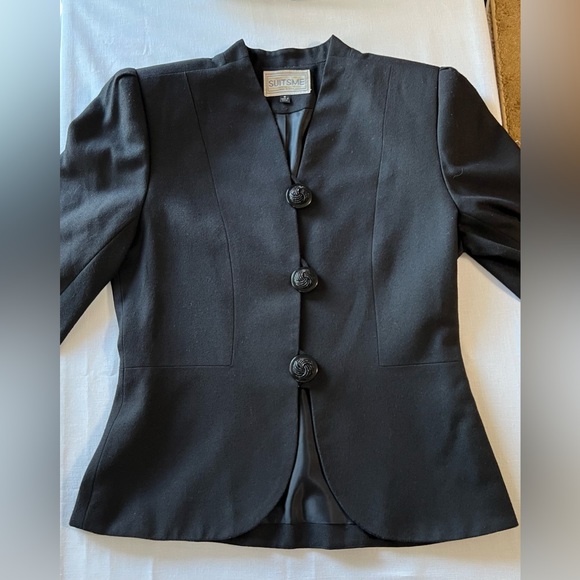 SuitsMe Women's  Lined Jacket Black Size 8P - Picture 3 of 5